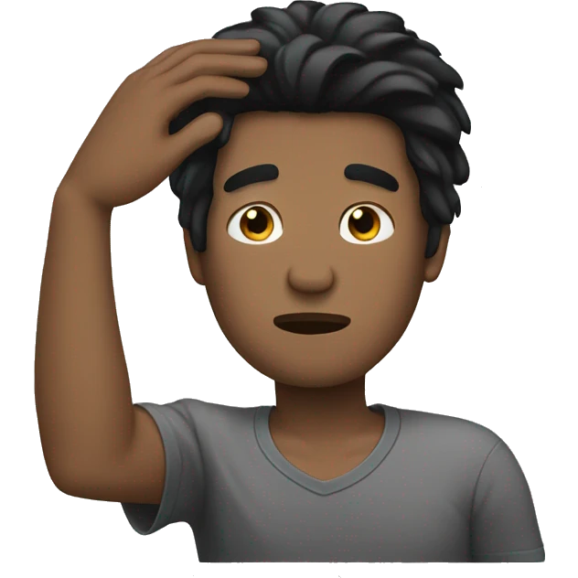 Man black hair face palm emoji