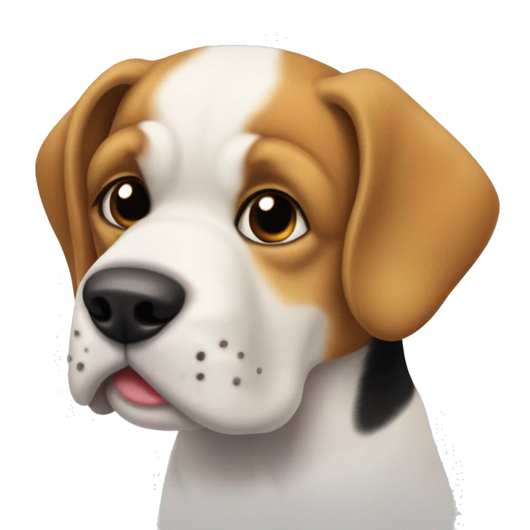 perro beagle al lado de perro buldog frances  emoji