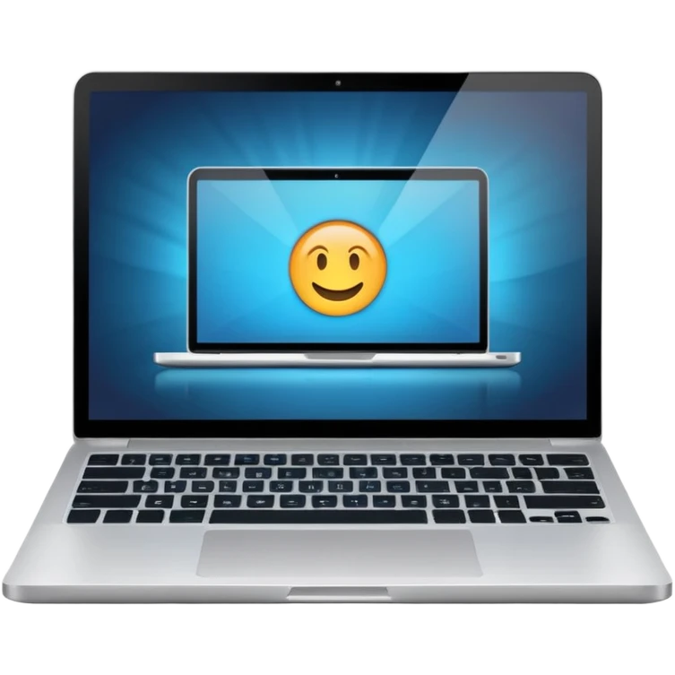 a laptop with a website opened on it emoji