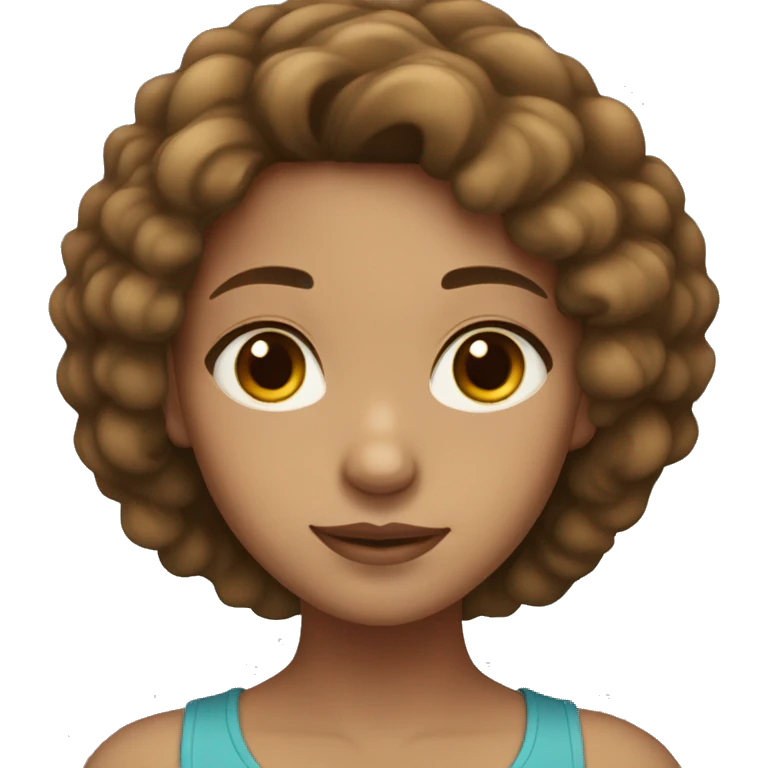 Light skin girl with a brown hair and brown eyes emoji