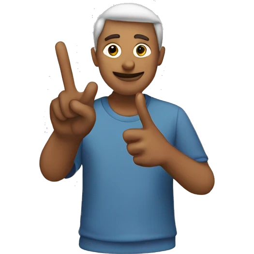 A person making a peace sign emoji