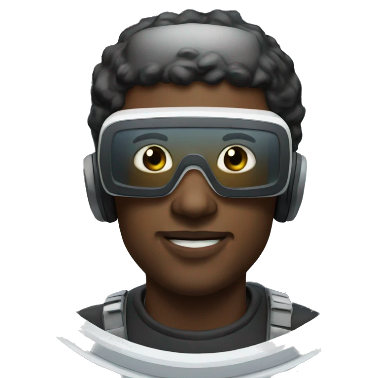 man with VR glasses in space emoji