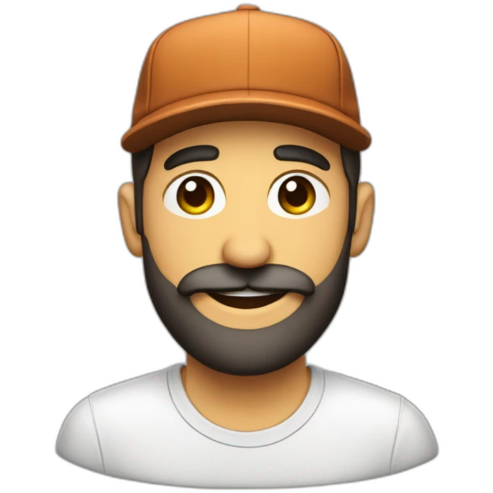 Hombre feliz con barba y gorra  emoji