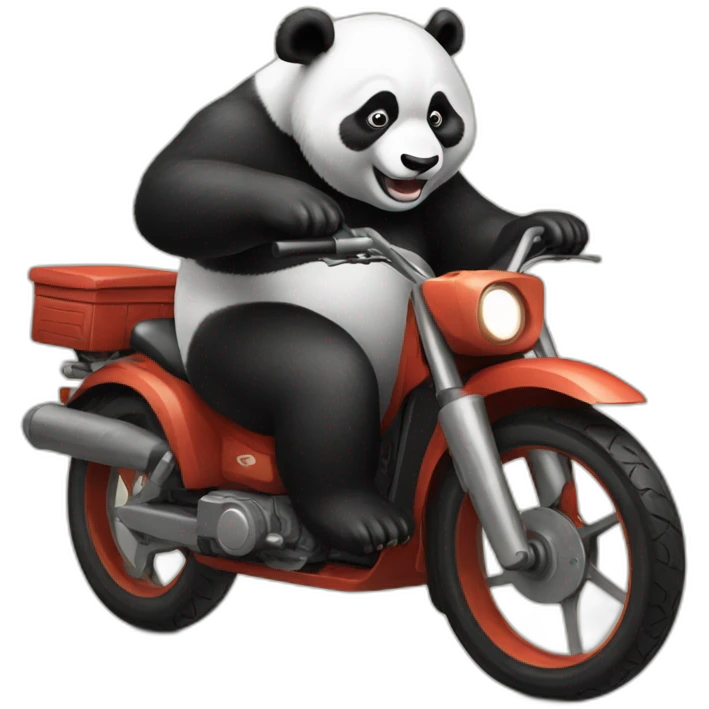 Panda riding a montable emoji