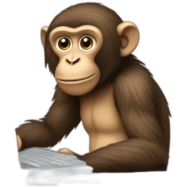 monkey at the computer emoji