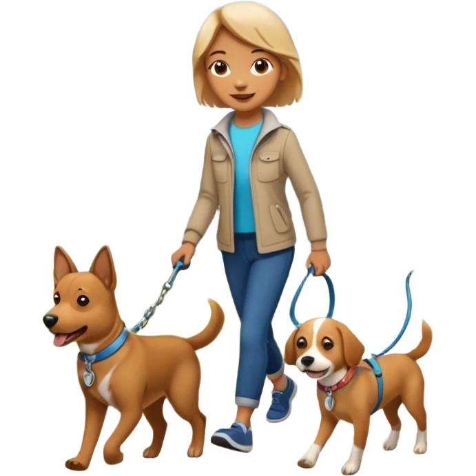 Perro llevando a su dueño emoji