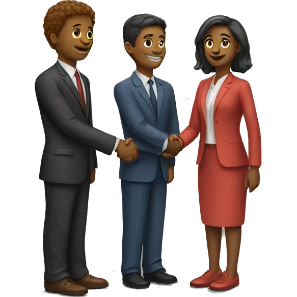 three people shaking hands
 emoji
