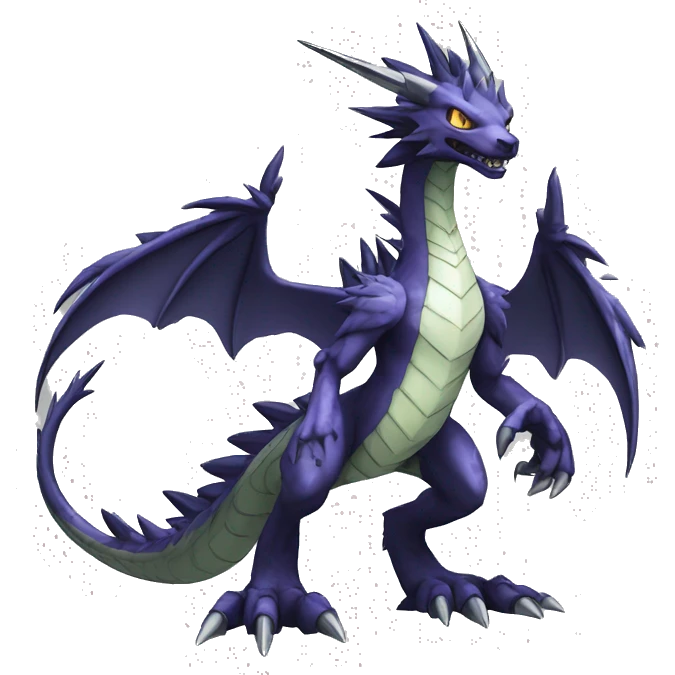  Cool Edgy Digimon-Fakemon-Dragon with edgy markings full body emoji