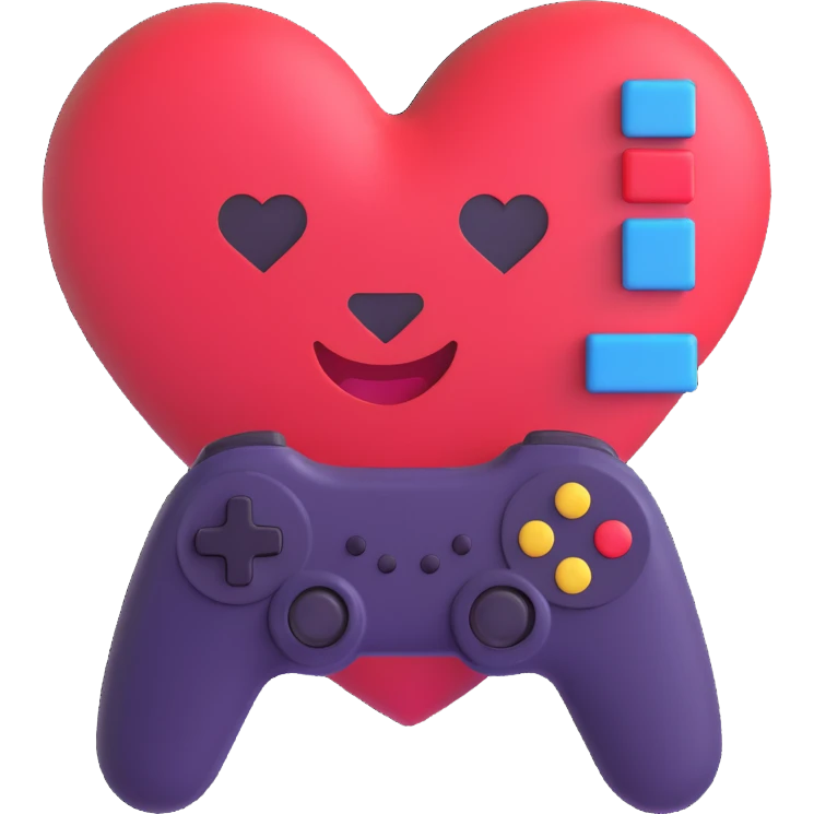 gaming themed heart emoji emoji