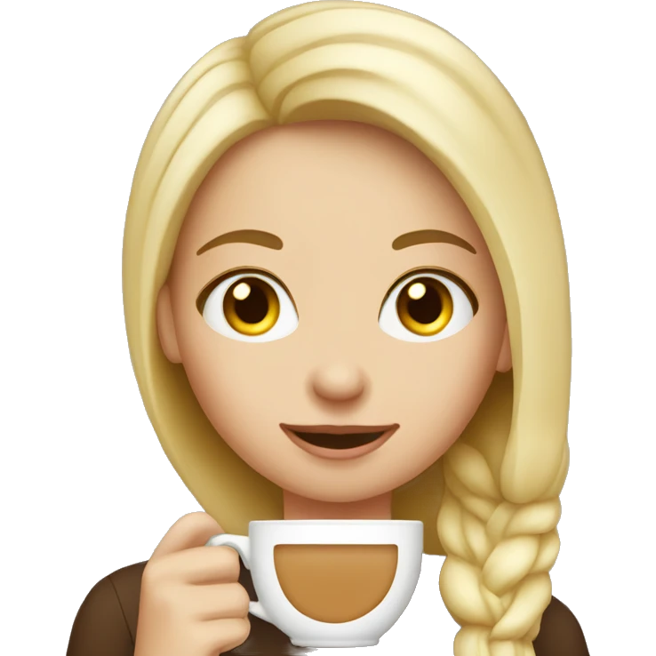 Blond girl drinking cappuccino  emoji