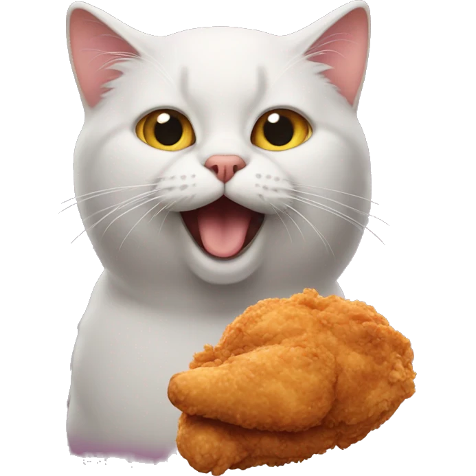 Cat with fried chicken emoji