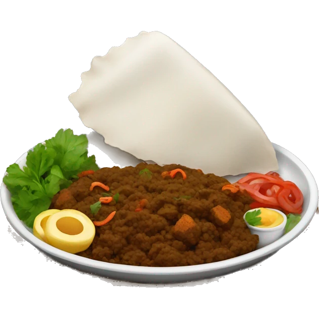 black indian Food on big plate  emoji