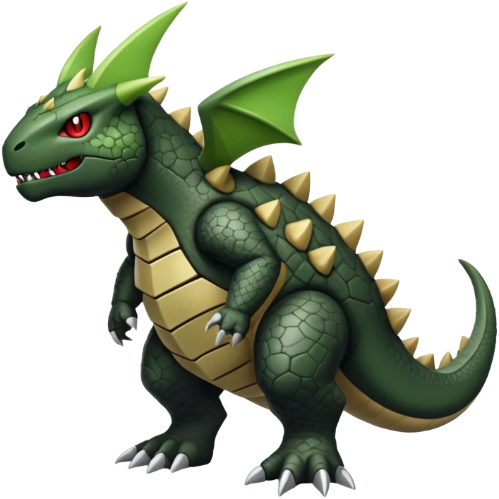 Larvitar-Haxorus-hybrid-creature, (full body) emoji