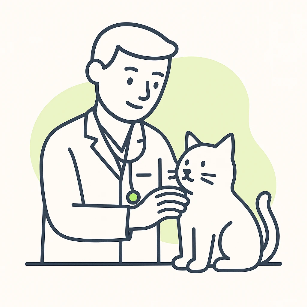 veterinarian examining a cat emoji