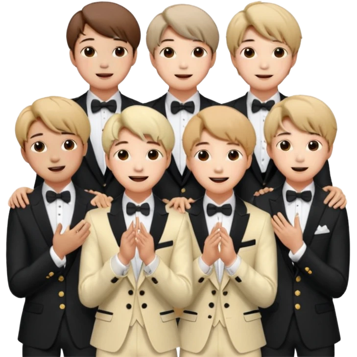 BTS cantando emoji