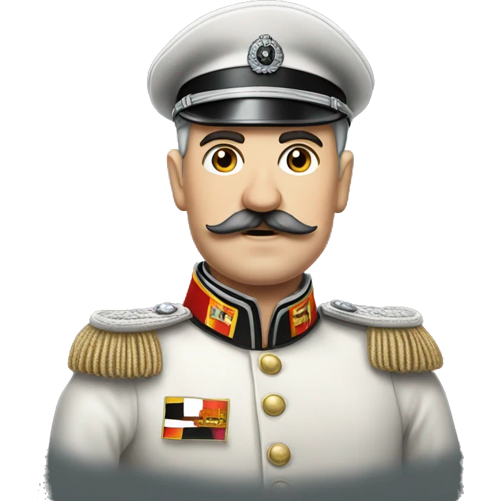 A german leader with short and straight hair, square moustache and war clothes emoji