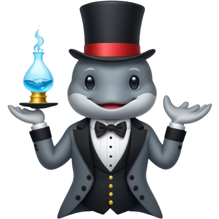 Magician whale emoji