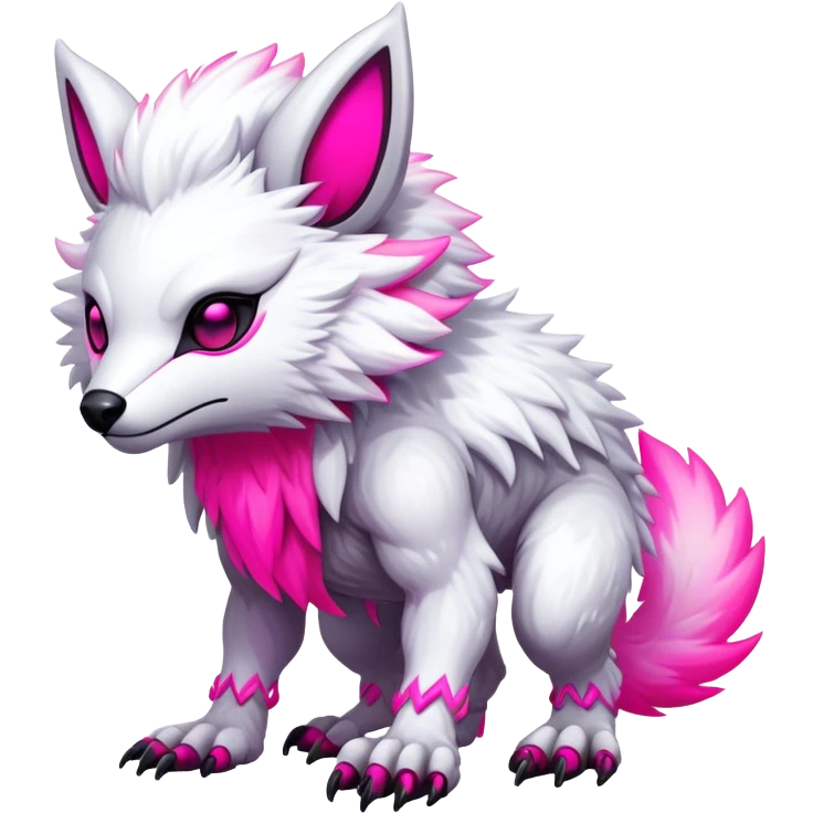 Epic Edgy Cute Colorful Vernid-Protogen-creature-animal full body emoji