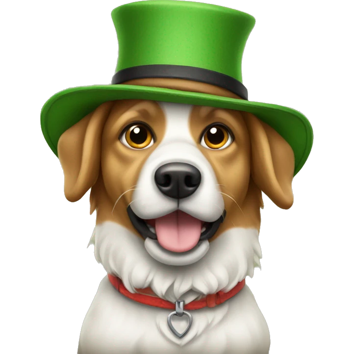 dog using a green Tyrolean hat  emoji