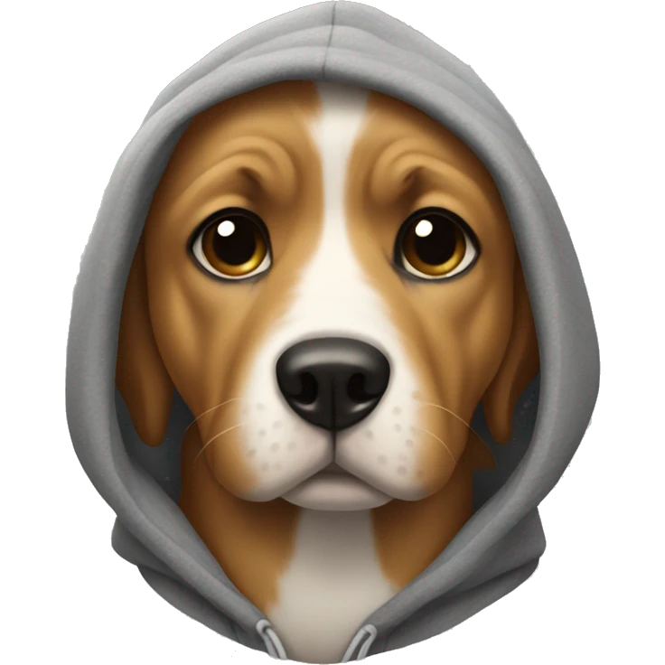 Dog wearing hoodie emoji