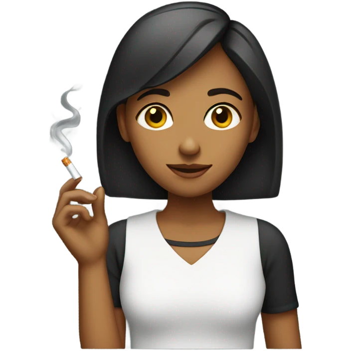 girl with a lit cigarette emoji
