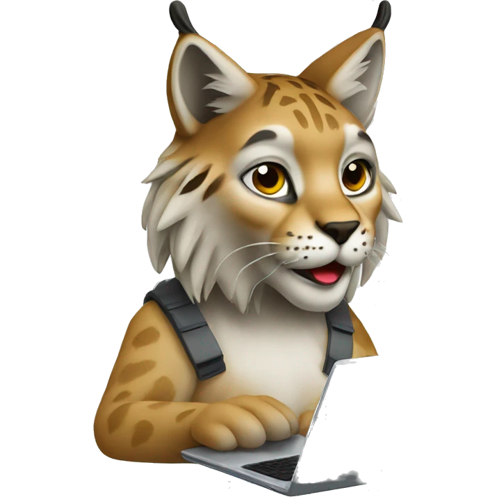A lynx with a laptop emoji
