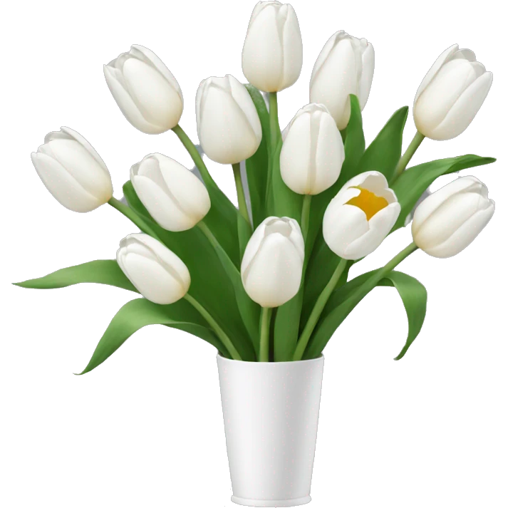 white tulip bouquet  emoji