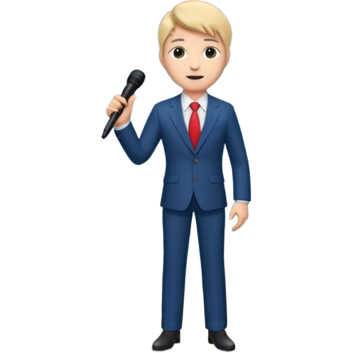 presenter on theater stage, whole body emoji