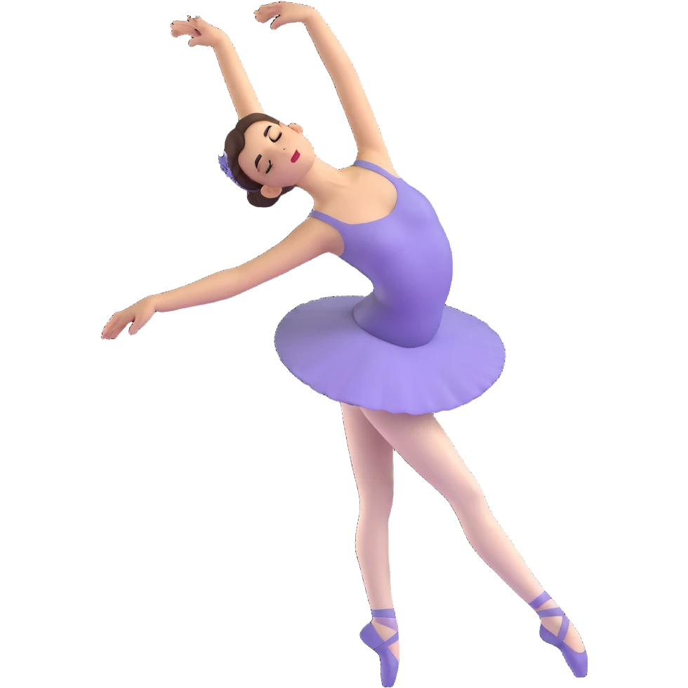 ballet dancer in arabesque pose, elegant and graceful emoji