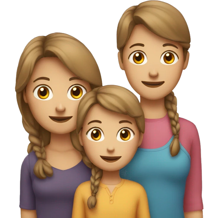 Famille de 5 personnes avec 3filles emoji