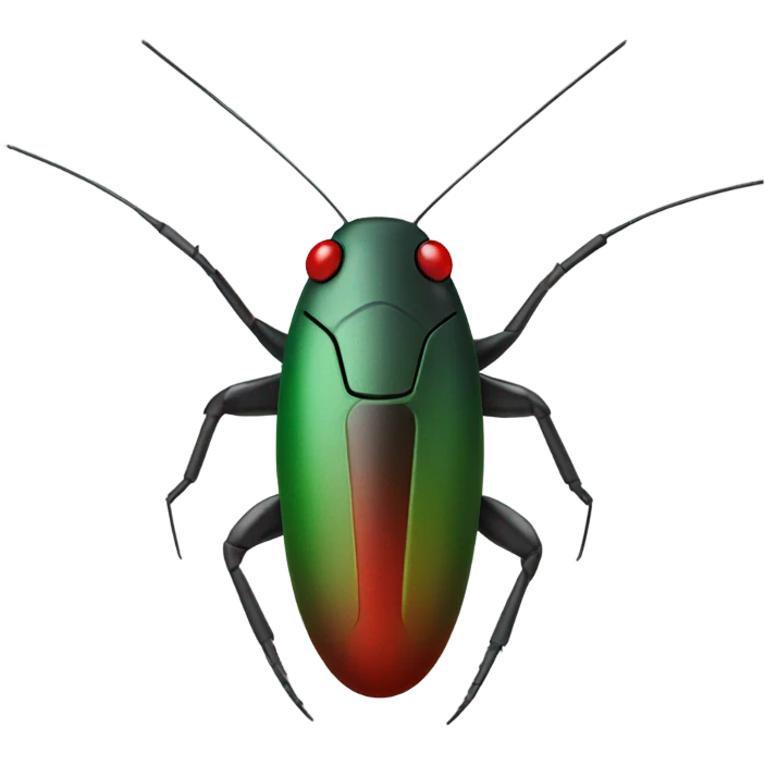 Cockroach drone, red green emoji