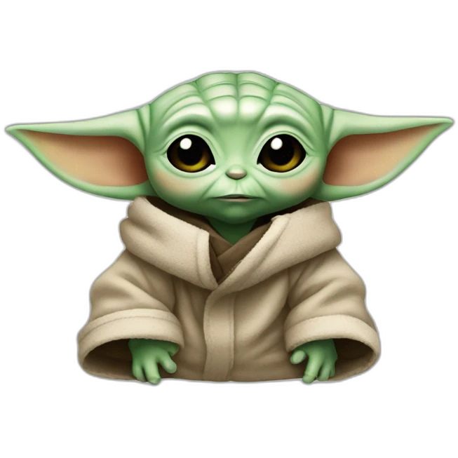 Baby yoda wearing emoji