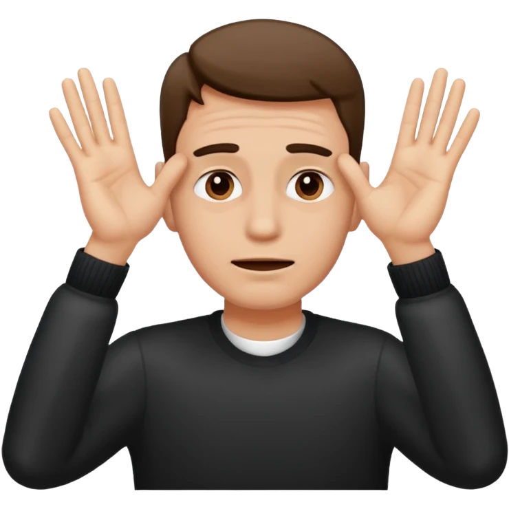 a man making the gesture of not seeing emoji