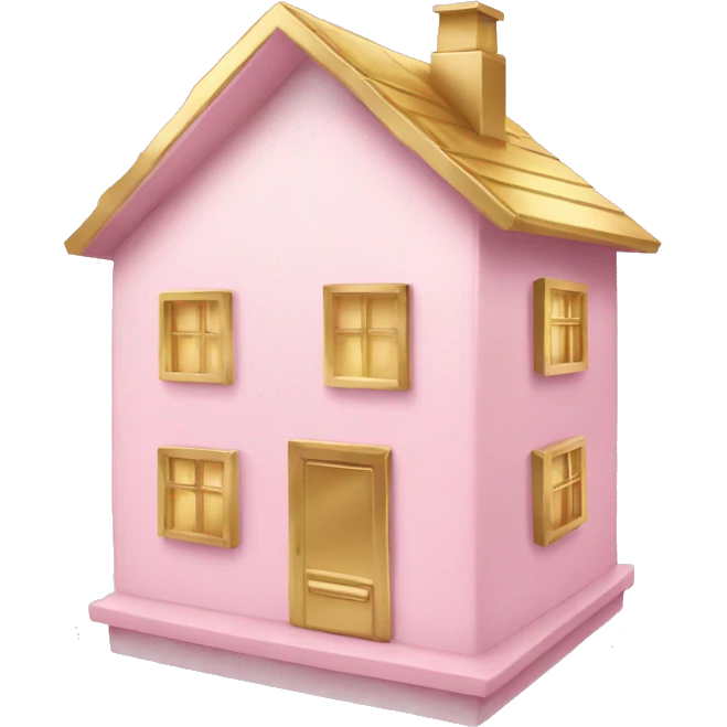 light pink and gold and house emoji