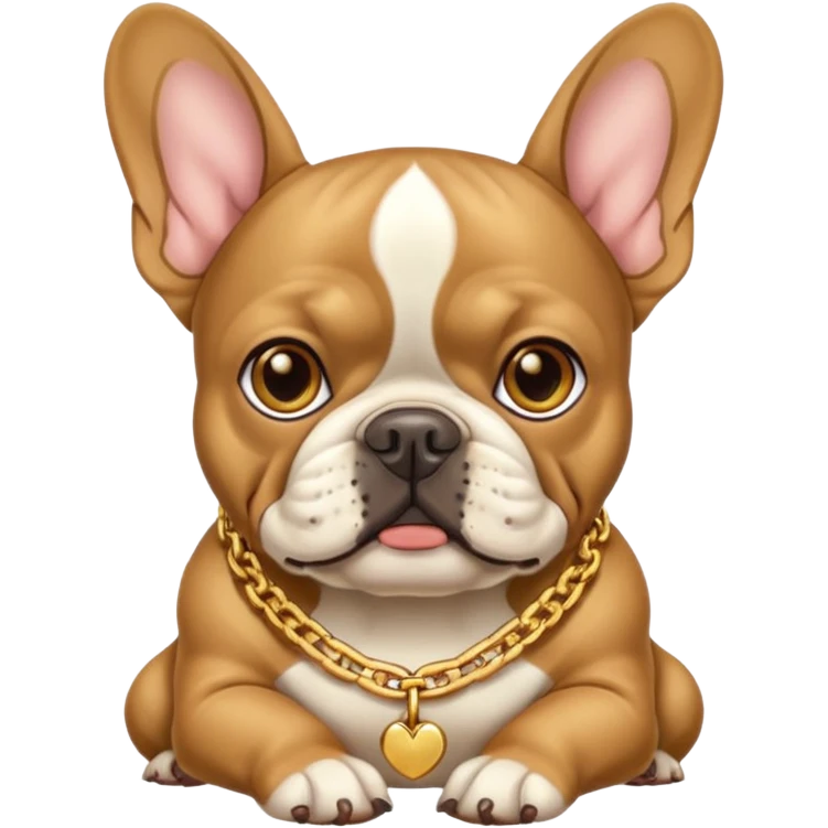 Merle frenchie with gold chain emoji