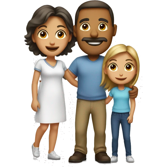 Dad Mom 2 girls emoji