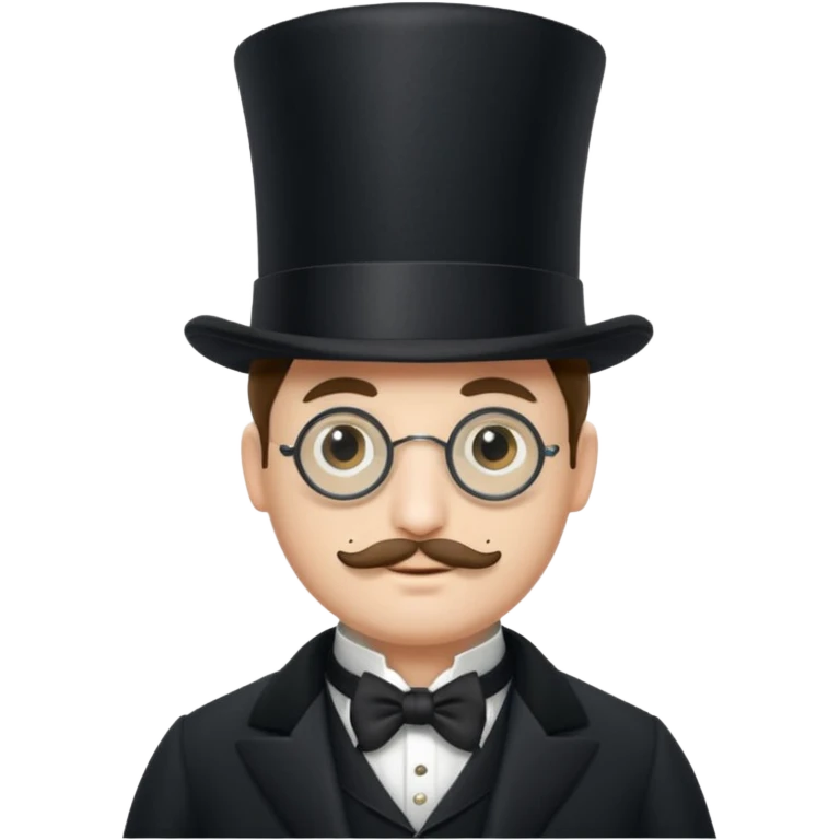 Rich man wearing a top hat and monocle emoji