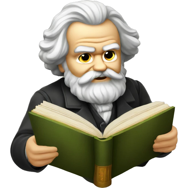 Karl marx with book emoji