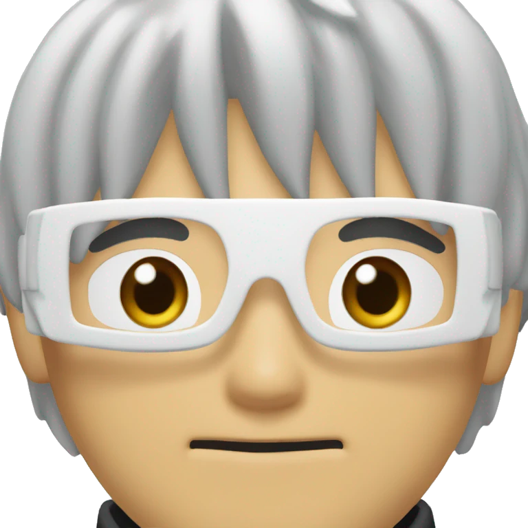 Gojo Satoru bkack blindfold white hair  emoji