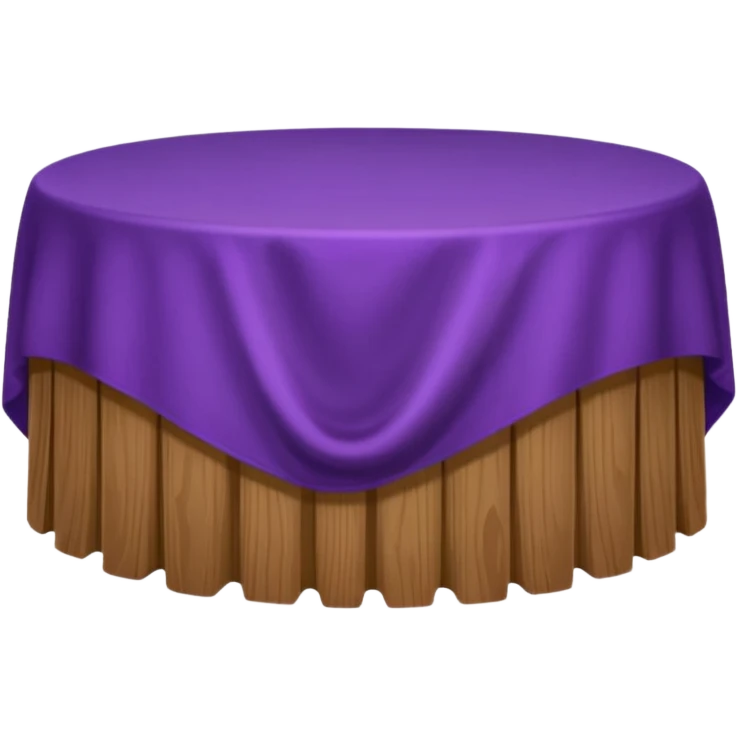 round table with a purple cloth on it emoji