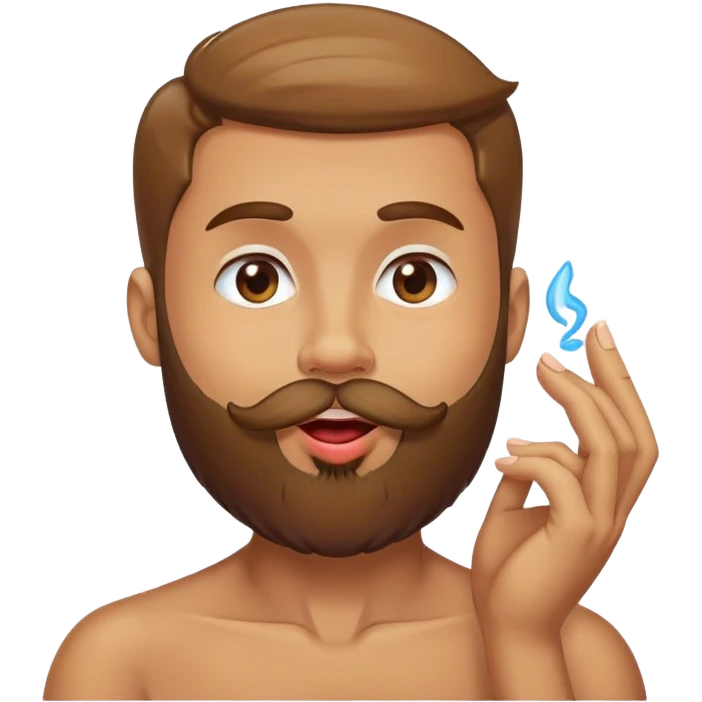 Guy with beard blowing a kiss  emoji