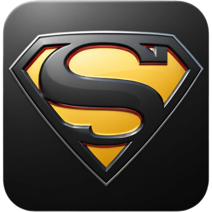 Superman Symbol Man of Steel black emoji