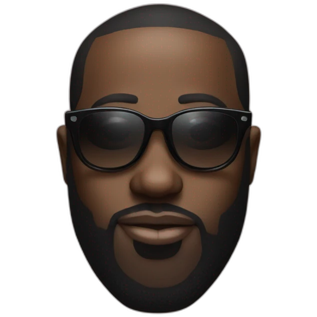 maître gims with black tinted glasses without eyes emoji