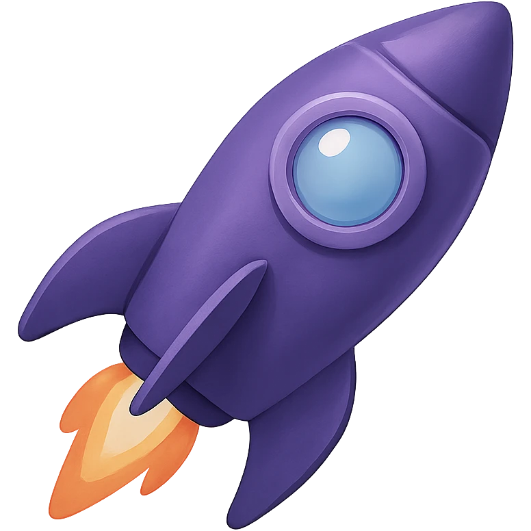 purple rocket emoji