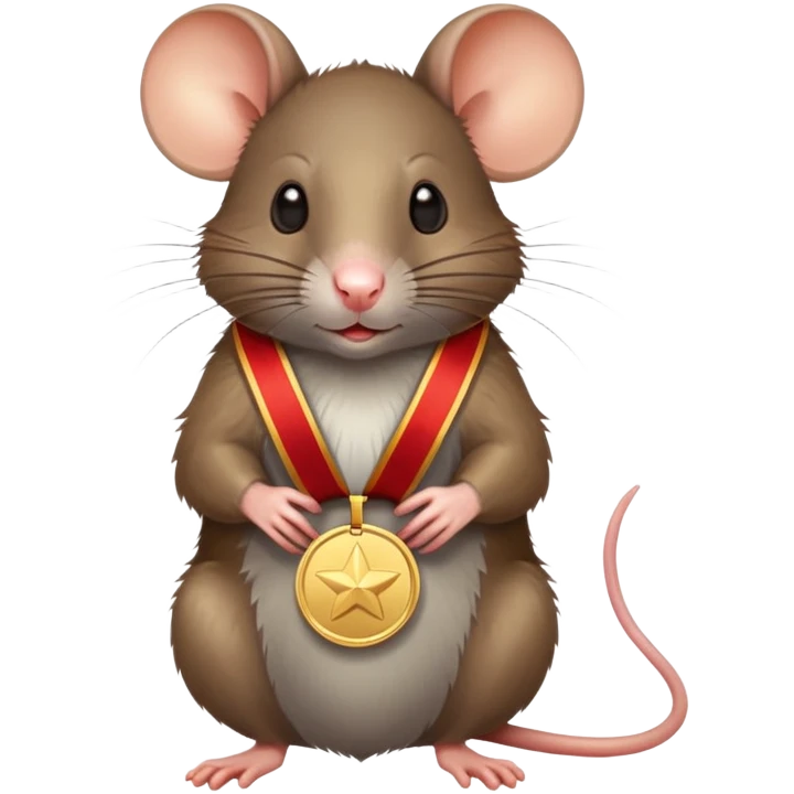 rat with a gold medal and ribbon emoji