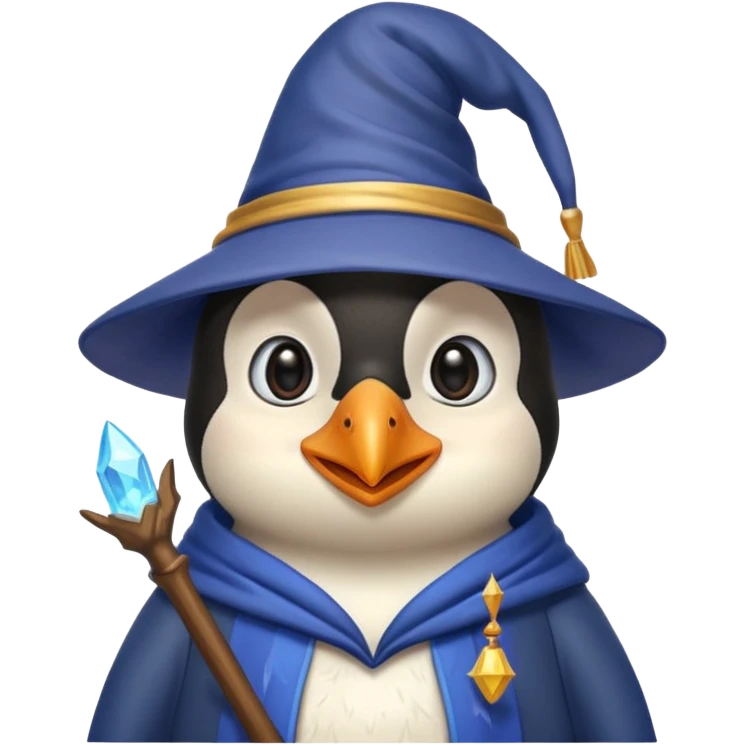 Wizard penguin happy realisitic emoji