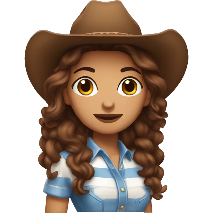 argentina Cowgirl brown hair emoji
