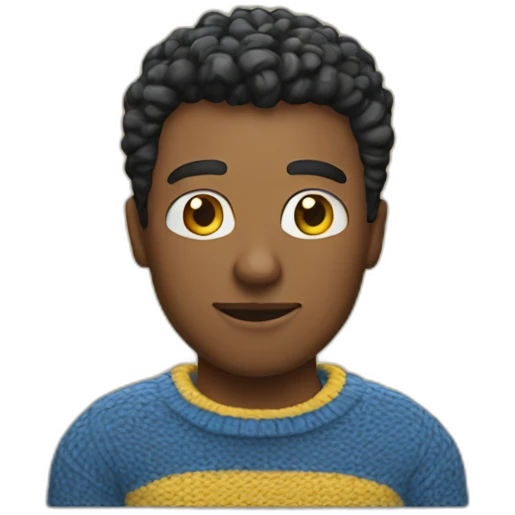 Man in blue and yellow sweater emoji