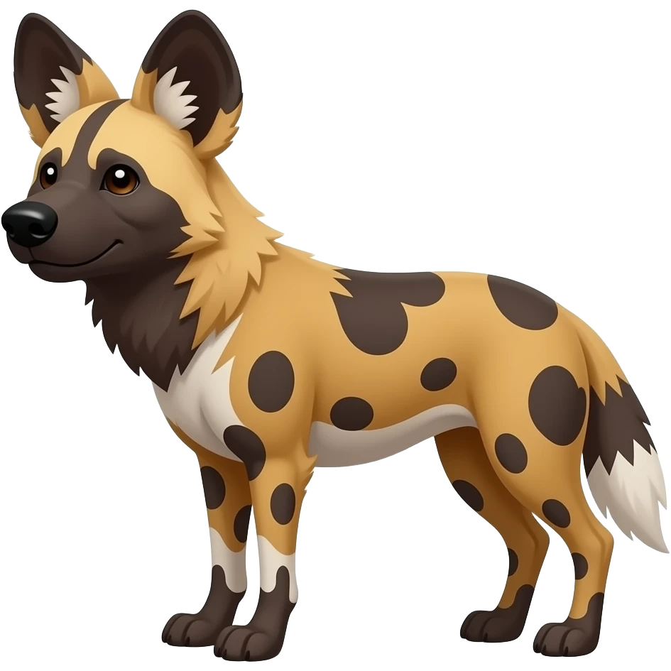Cartoon afriacn wild dog emoji