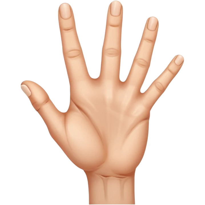 A hand and the thumb, index and middelfinger are stretched emoji
